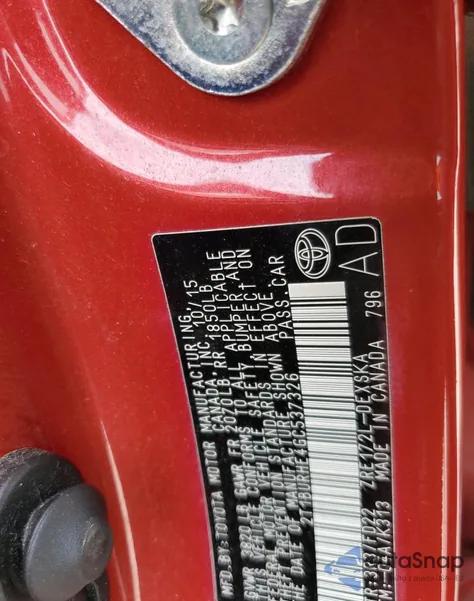 2016 Toyota Corolla L z USA, uszkodzony, nr VIN 2T1BURHE4GC537326